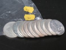 TEN x 1oz .999 SILVER BRITANNIA COINS, 1998, 2001, 2002 x 3, 2004 x 4 and 2017 (10)