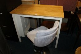 A MODERN BREAKFAST TABLE WITH SWIVEL STOOL