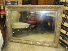 A LARGE MODERN SILVERED RECTANGULAR MIRROR 80 X 110 CM