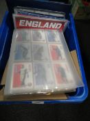 A TRAY OF LARGE QUANTITY OF FOOTBALL TRADING CARDS TO INCLUDES TOPPS MATCH ATTAX'S. MAGIC BOX
