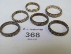 SIX 9CT GOLD AND SILVER ETERNITY RINGS