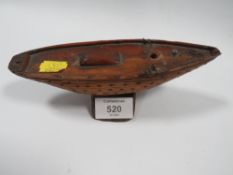 VINTAGE SCRATCH BUILT PART MODEL OF A EARLY YACHT