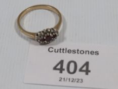 A HALLMARKED 9CT GOLD DRESS RING