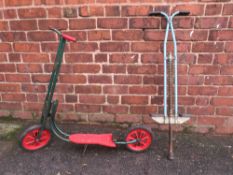 A VINTAGE RALEIGH SCOOTER PLUS A VINTAGE POGO STICK (2)