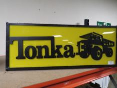 A SCRATCH BUILT MODEL ILLUMINATING TONKA TOYS LIGHT BOX SIGN
