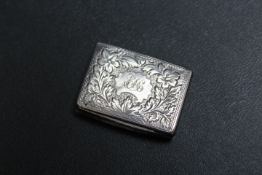 A HALLMARKED SILVER VINAIGRETTE BY JOSEPH BETTERIDGE - BIRMINGHAM 1830, having replacement pierced