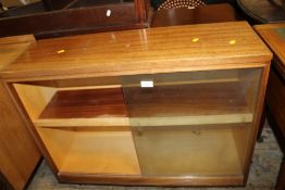 A RETRO TEAK GLAZED BOOKCASE W-92 CM