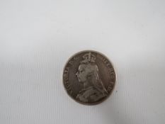 A VICTORIAN SILVER CROWN 1889