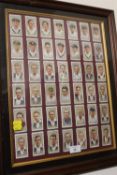 A FRAMED SET OF CRICKETING CIGARETTE CARDS (FOYER)