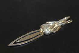 SILVER RABBIT BOOK MARKER