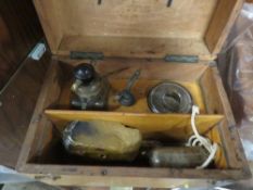 VINTAGE BOX CONTAINING VARIOUS ETCHING PARAPHERNALIA