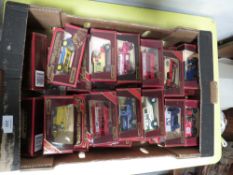 TWENTY EIGHT MATCHBOX MODELS OF YESTERYEAR TRUCKS / BUSES IN RED BOXES