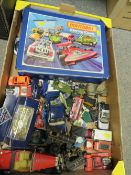 A TRAY OF ASSORTED MODEL TOY CARS ETC