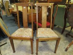 A PAIR OF EDWARDIAN MAHOGANY INLAID CHAIRS