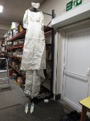 A VINTAGE WEDDING DRESS AND ACCESSORIES A/F