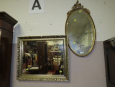 TWO MODERN GILT MIRRORS