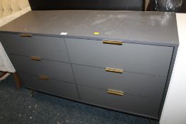 A MODERN GREY SIX DRAWER CHEST W-120 CM
