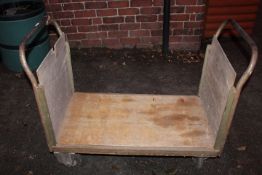 AN INDUSTRIAL WORKS TRANSPORT TROLLEY