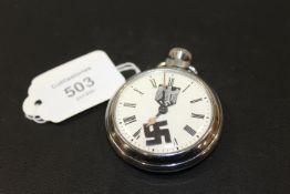 A COLLECTORS GERMAN OPEN WIND MANUAL POCKET WATCH
