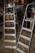 TWO ALUMINIUM STEP LADDERS