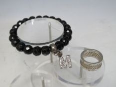 A THOMAS SABO SILVER GEMSET RING, ring size M ½, together with a Thomas Sabo Charm Club