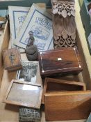 A TRAY OF ASSORTED TREEN ETC