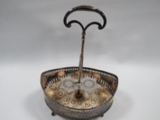 A VINTAGE SILVER PLATED CRUET STAND A/F