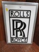 A SCRATCH BUILT MODEL ILLUMINATING ROLLS ROYCE LIGHT BOX SIGN