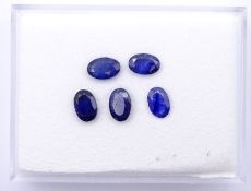 5 oval facc. Saphire, zus. ca. 3ct.