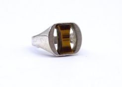 Ring mit Tigerauge, Silber 925/000, 6,0g., RG 51/52