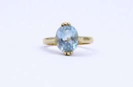 925er Silber Ring mit Topas, Silber - vergoldet, 3,8g., RG 58
