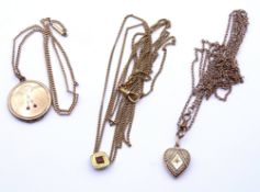3 Teile Jugendstil Schmuck, goldfarben