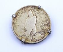 Münzbrosche One Dollar 1924 USA, zus. 32,1g.