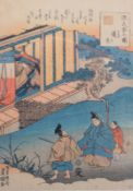 Kunisada: Geschichte des Prinzen Genji - Weihrauchszene Mitte 19. Jh.