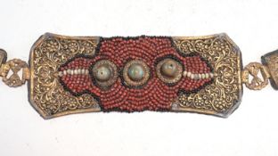 Tibetischer Prunkgürtel mit aufwendigem Besatz