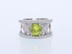 Ring mit Saphir und Diamanten in 750 Weißgold