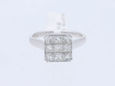 Ring mit Diamanten in 750 Weißgold