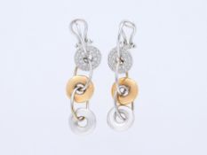 Ohrringe mit Diamanten in 750 Weißgold und 750 Roségold