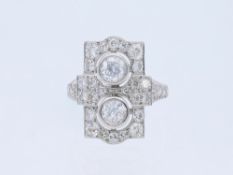 Ring mit Diamanten in 750 Weißgold