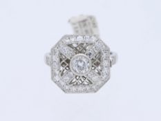 Ring mit Diamanten in 950 Platin