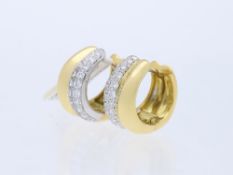 Creolen in 750 Gelbgold mit Diamanten