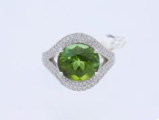 Ring mit Turmalin Diamanten in 750 Weißgold