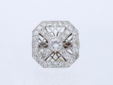 Ring mit 43 Diamanten in 750 Weißgold