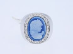 Gemma Ring mit Diamanten in 750 Weißgold