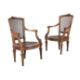 A PAIR OF NORTH ITALIAN CARVED WALNUT ARMCHAIRS - Image 2 of 4
