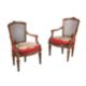 A PAIR OF NORTH ITALIAN CARVED WALNUT ARMCHAIRS - Image 1 of 4