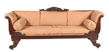 AN EARLY VICTORIAN MAHOGANY SOFA