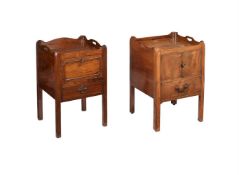 THREE GEORGE III MAHOGANY BEDSIDE CUPBOARDS