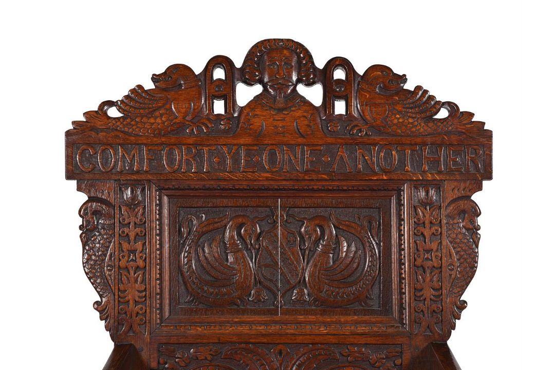 A CARVED OAK ARMCHAIR IN 17TH CENTURY STYLE - Image 3 of 6
