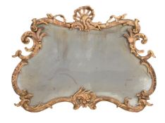 A GEORGE III CARVED GILTWOOD WALL MIRROR